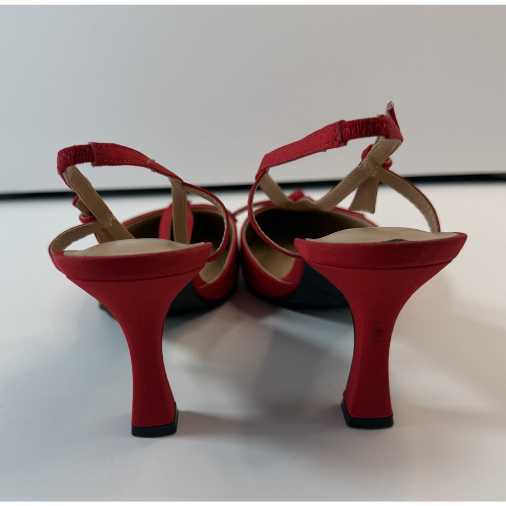 Unisa Women's Red Heel Sling Back Satin 7.5 - Picture 5 of 7
